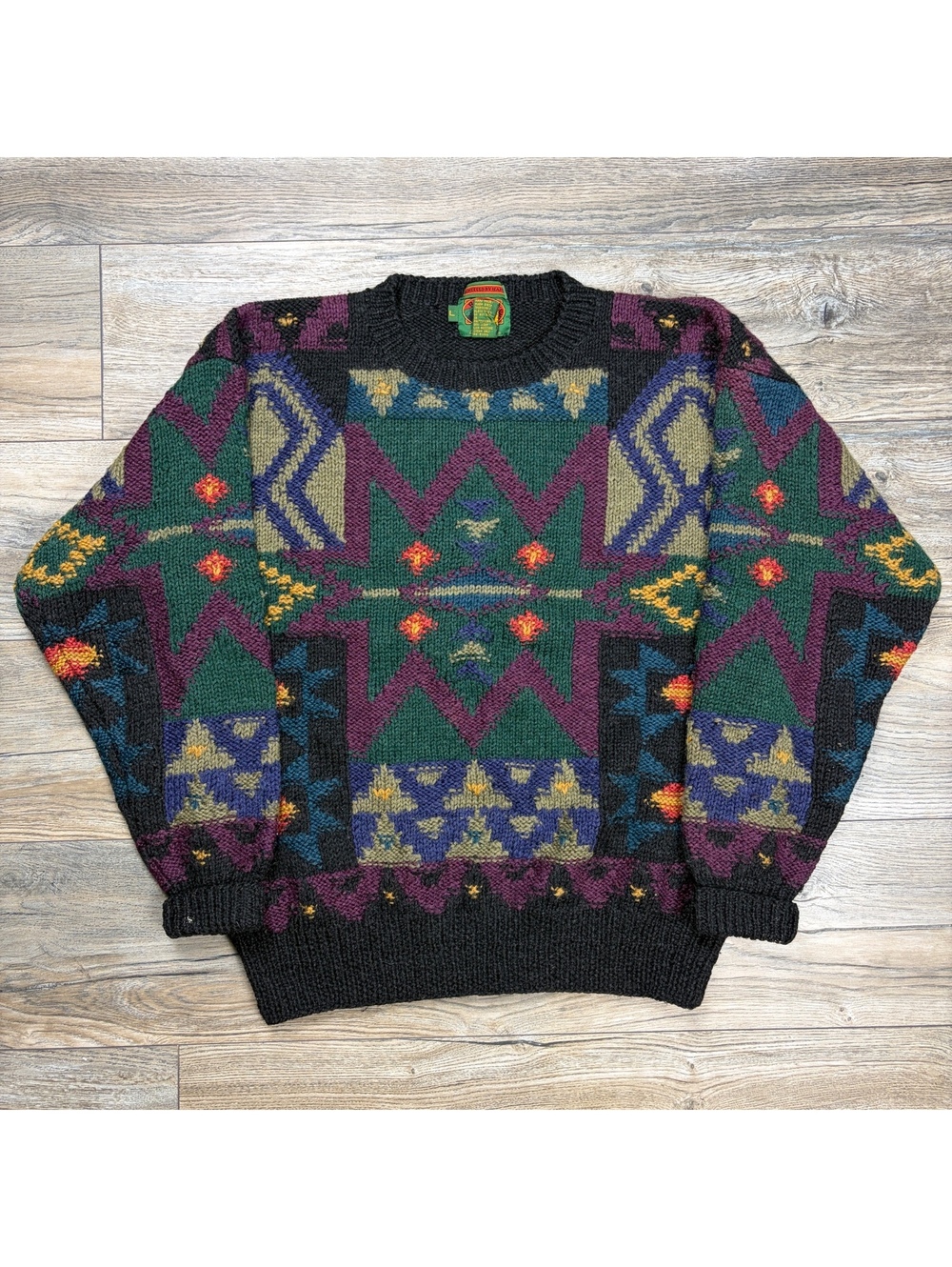 90's Boston Trader geometric wool sweater
